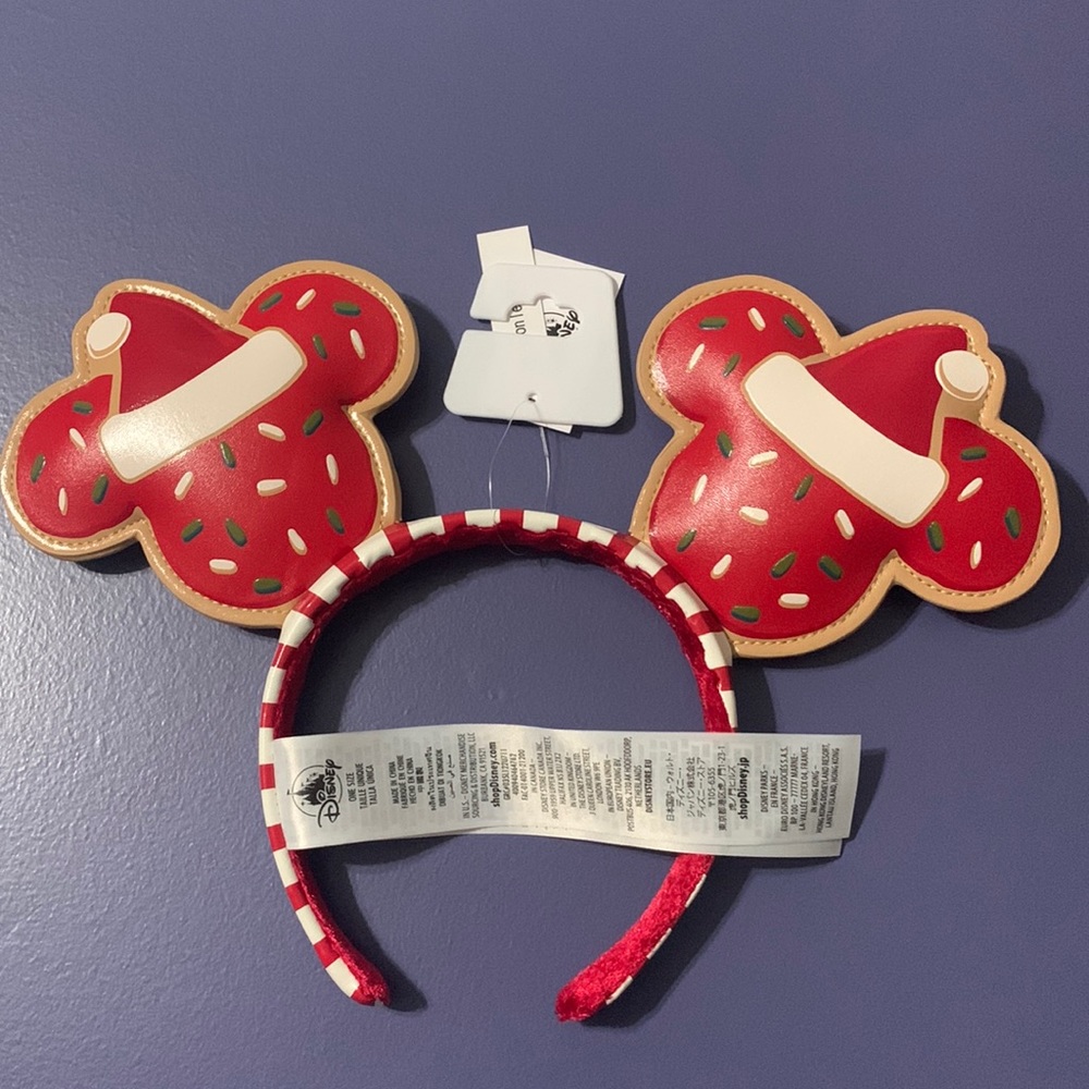 Brand New NEVER BEEN USED Mickey Mouse Christmas cookie ears headband